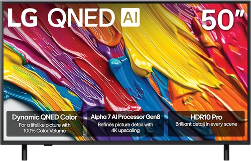 LG TV inteligente QNED AI 4K de 50 pulgadas clase QNED82A serie con sonido AI, HDR10, Super Upscaling 4K, modo Filmmaker, Wow Orchestra, Alexa