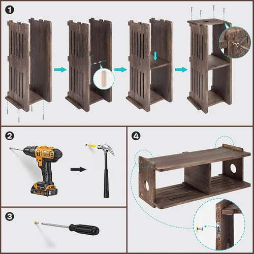 Miniatura 5 de Estantes flotantes para proyector, estante de montaje en pared PlayStation, soporte de TV, enrutador WiFi, caja de almacenamiento para módem
