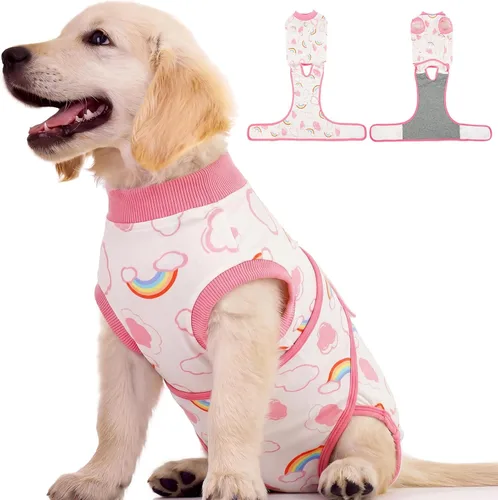 Miniatura 29 de Kuoser - Traje de recuperación para cirugía de perro, traje de recuperación suave y transpirable para perros, para esterilización femenina