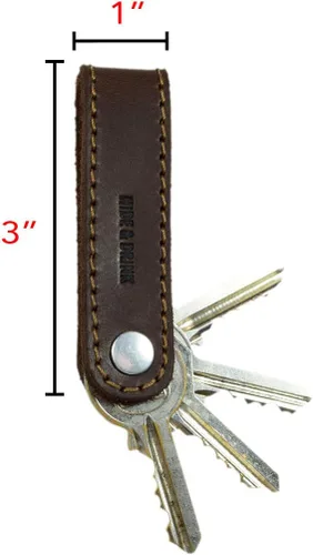 Miniatura 6 de Hide & Drink, Llavero minimalista hecho a mano de cuero de grano completo