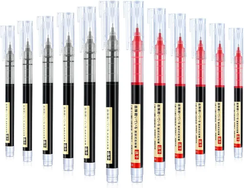 Miniatura 8 de Frienda 12 bolígrafos de punta rodante de 0,5 mm, bolígrafos de tinta líquida de secado rápido de alta calidad japonesa, punta extrafina, escritura