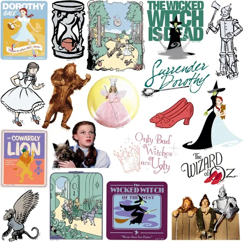 Miniatura 3 de El Mago de Oz - Paquete variado de calcomanías de vinilo grandes de lujo, para laptop, botella de agua, álbumes de recortes, tableta, monopatín