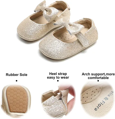Miniatura 41 de Felix & Flora Zapatos de bebé de suela suave - Zapatos de bebé para caminar, mocasines, suela de goma, zapatos de cuna