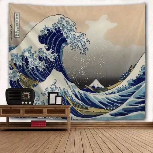 Miniatura 7 de WIHVE - Tapiz para colgar en la pared, de diseño floral bohemio, hippie, psicodélico, étnico, decorativo, de tela para dormitorio, decoración