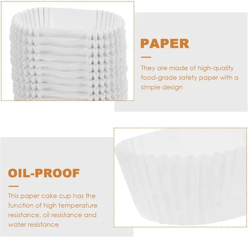 Miniatura 3 de Vasos de papel ovalados para tartas, 1000 unidades, 2.87 x 1.37 x 0.98 pulgadas, a prueba de grasa, desechables, forros ovalados para magdalenas