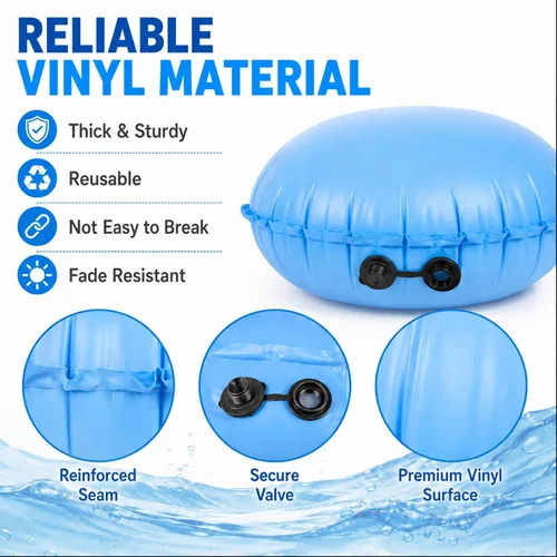 Miniatura 3 de Hungdao 2 almohadas de piscina para sobre el suelo de 4 x 4 pies, cubierta de globo, para invierno, inflable, redonda, para piscina, accesorios