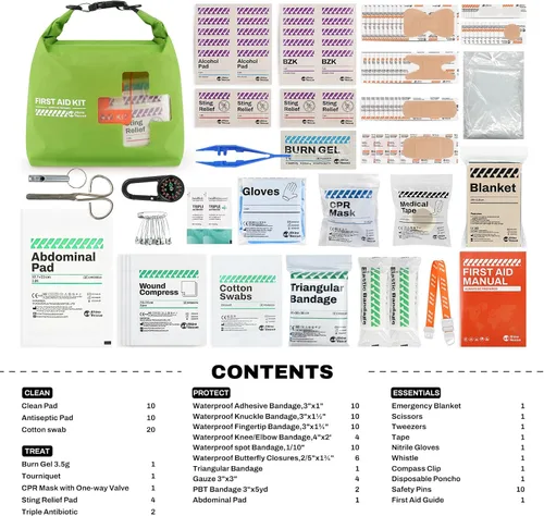 Miniatura 3 de RHINO RESCUE Kit de primeros auxilios para barco impermeable, bolsa seca ligera, accesorios para barco, suministros de supervivencia marina