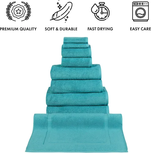Miniatura 4 de Toallas turcas clásicas prémium juego de toallas suaves – Incluye toallas de baño de gran tamaño, toallas de baño, toallas de mano, toallas de baño