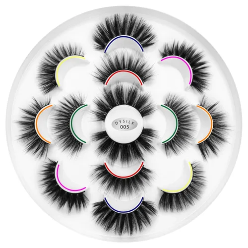 DYSILK Pestañas postizas naturales de visón 6D, aspecto dramático, pestañas postizas esponjosas, extensión de maquillaje, pestañas largas hechas a