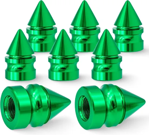 Miniatura 14 de 4 piezas de tapas de válvula de rueda con estilo púas, resistentes a la corrosión, universales de aleación de aluminio a prueba de polvo para Spiked