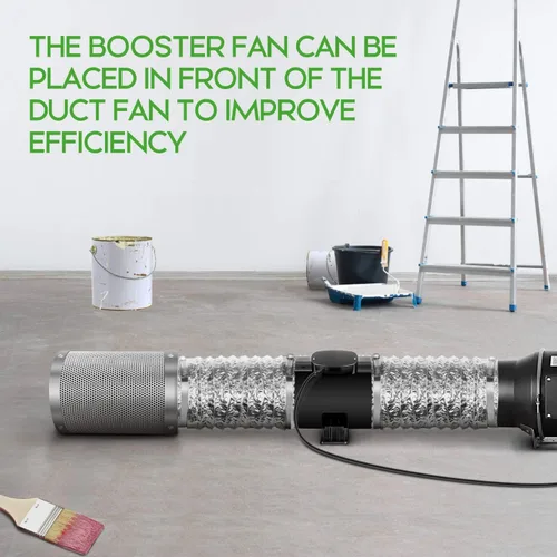 Miniatura 6 de iPower Ventilador de refuerzo de ventilación de 6 pulgadas y 300 CFM con cable de alimentación a tierra, soplador de escape silencioso en línea
