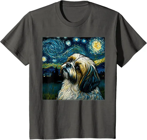 Miniatura 70 de Camiseta Surrealism Starry Night Shih Tzu Dog