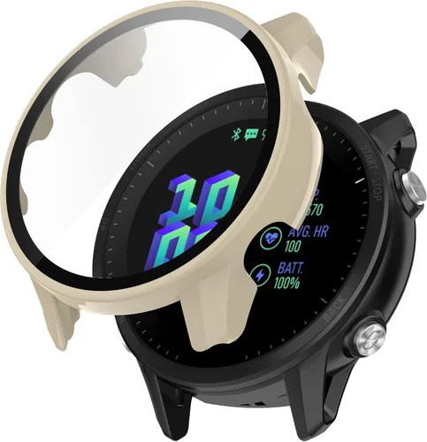 Miniatura 7 de Funda protectora compatible con Garmin Forerunner 955/955, protector de pantalla solar, vidrio templado, policarbonato duro, cubierta completa, 6