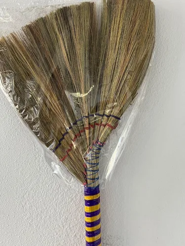 Miniatura 6 de Auténtica escoba asiática hecha a mano, juego de 3 unidades, escoba de paja vietnamita de primera calidad, 40 pulgadas de longitud