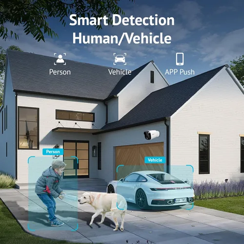 Miniatura 6 de LaView Cámara de seguridad de 5 MP para exteriores con visión nocturna a color, cámaras con cable 3K para seguridad del hogar, cámara impermeable