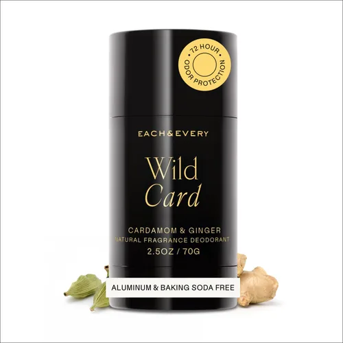 Each & Every - Desodorante natural de 2.5 onzas para hombres y mujeres, no tóxico, sin aluminio, sin bicarbonato, sin parabenos, vegano, sin