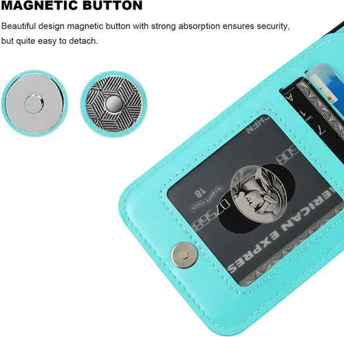 Miniatura 7 de KIHUWEY Compatible con iPhone 14 Funda Cartera con Soporte para Tarjeta de Crédito, Tapa de Cuero Premium con Cierre Magnético Soporte Funda