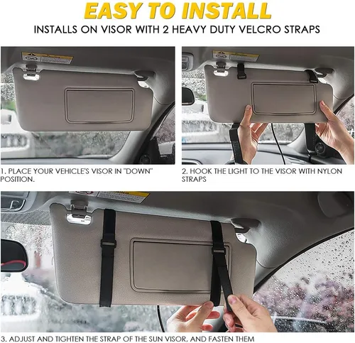 Miniatura 6 de Xprite - Luces estroboscópicas Amber de 48 LED para visor, luces interiores de parabrisas y protector solar, luces de advertencia de peligro