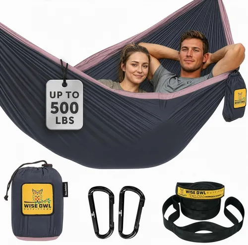Miniatura 23 de Wise Owl Outfitters Hamaca de camping – Hamaca portátil de 500 libras con correas de árbol – viajes, mochileros, senderismo, equipo de campamento al