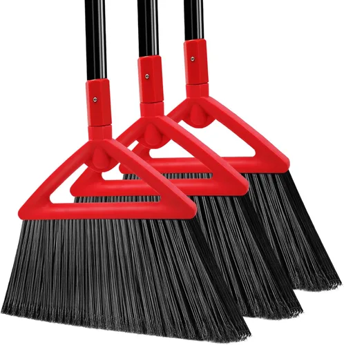 Miniatura 10 de Escoba resistente para exteriores e interiores, paquete de 3 escobas angulares comerciales mejoradas, escoba amarilla perfecta de la casa, cocina, 3