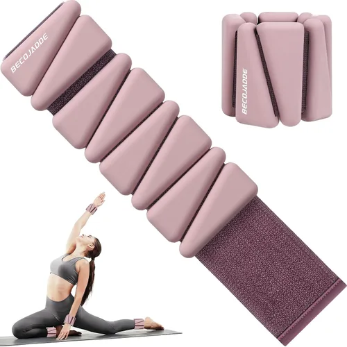 Miniatura 19 de BECOJADDE Juego de pesas de tobillo de 2 (1 libra/2 libras/3 libras cada una) Pesas ajustables de muñeca para mujeres y hombres, pesas portátiles