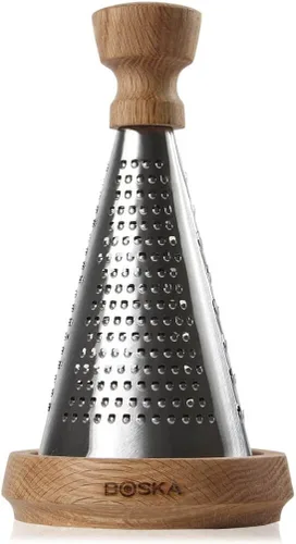 Boska Rallador de mesa de acero inoxidable, ideal para queso, chocolate y verduras, trituradora multifuncional a prueba de óxido, escamas manual de