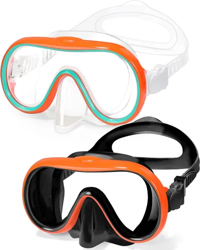 Miniatura 9 de Seago Paquete de 2 gafas de natación con cubierta nasal, gafas de natación para niños de 6 a 14 años, niñas, niños, jóvenes, gafas de natación