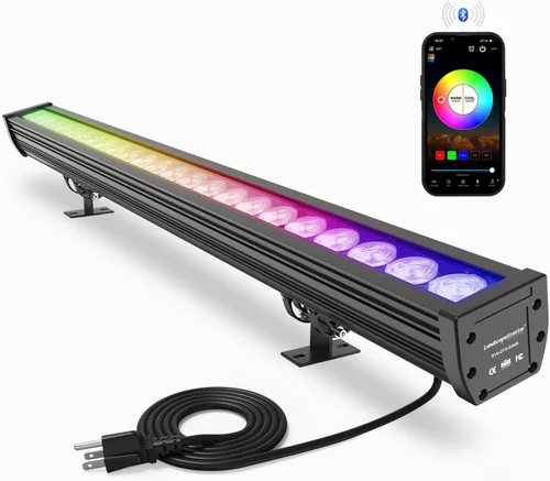 Miniatura 12 de Luz de Lavadora de Pared LED Inteligente, Barras de Luz Inteligentes RGB+CW de 168W con Control de Grupo e Individual, Funciones de Temporización