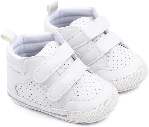 Miniatura 3 de Sekantrol Zapatos de cuna para recién nacidos, para niños y niñas, suela de goma suave, zapatos para bebés, zapatos deportivos de moda de caña alta