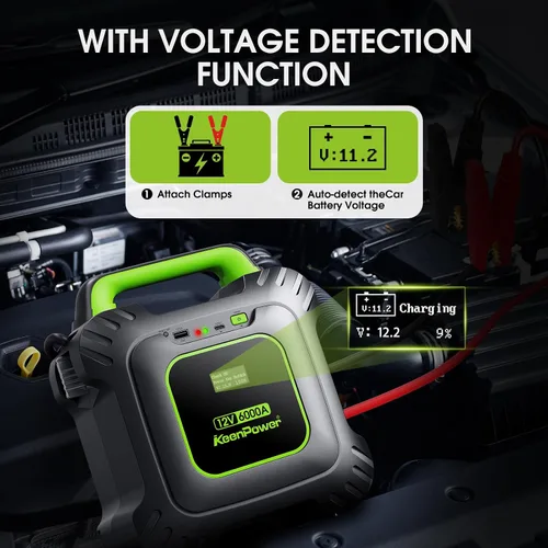 Miniatura 6 de KeenPower Arrancador de batería de supercondensador 6000A [Versión de abrazaderas y pantalla mejoradas] – Sin batería tradicional, alimentado por 6