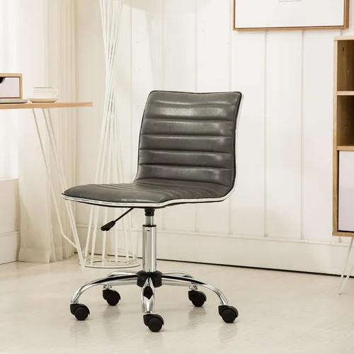 Miniatura 3 de Roundhill Furniture Fremo Chromel - Silla de oficina ajustable con elevación de aire, color gris