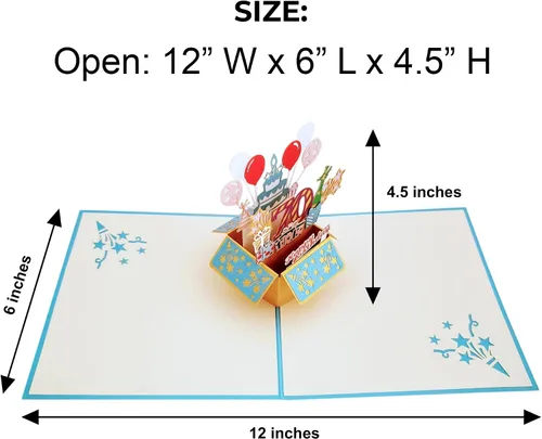 Miniatura 4 de iGifts And Cards Tarjeta desplegable 3D de 70 cumpleaños: caja de fiesta azul centro de mesa de champán - Saludo de hito para padres, abuelos