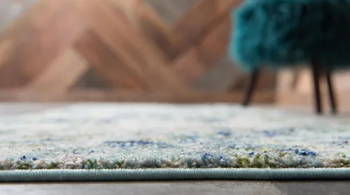 Miniatura 5 de Unique Loom Chromatic Collection Alfombra de Área - Champagne (2' 2" x 6' Runner, Azul Claro/Azul)