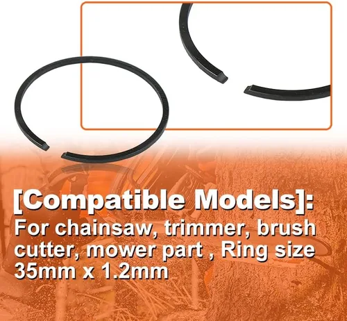 Miniatura 4 de 2 anillos de pistón de 1.378 in x 0.047 in para motosierra, recortadora, desbrozadora, pieza de cortacésped, tamaño del anillo 1.378 in x 0.047 in