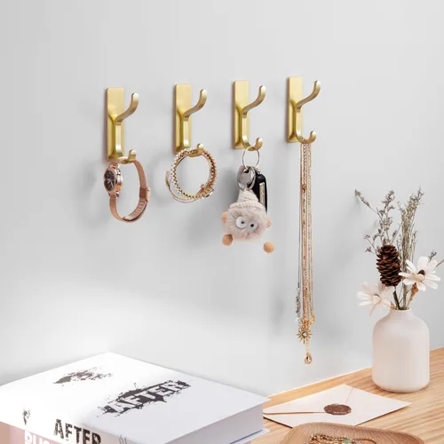 Miniatura 5 de pickpiff Ganchos Adhesivos de Pared para Abrigos - Colgador de Puerta Resistente Adhesivo, Gancho de Metal para Colgar Toalla, Bolso, Bata, Mochila