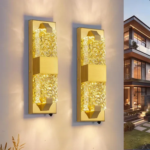Miniatura 28 de Lámpara de pared inteligente para exteriores, lámpara exterior que cambia de color RGB, iluminación de pared exterior de carcasa de metal, luces