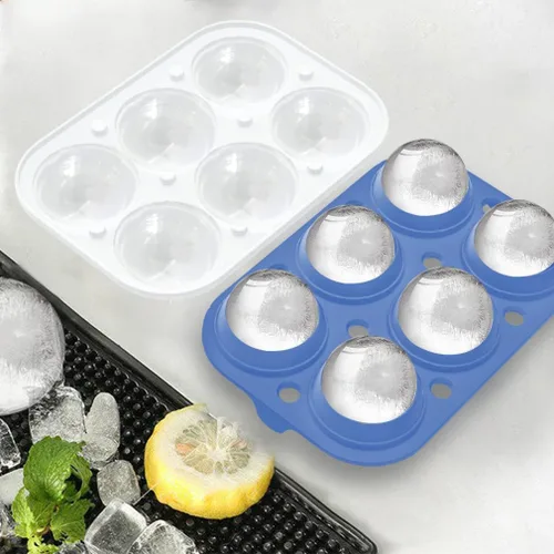 Miniatura 3 de ROTTAY Bandejas para cubitos de hielo (juego de 2), máquina de bolas de hielo con tapa y cubo de hielo cuadrado grande para whisky, cócteles y hecho
