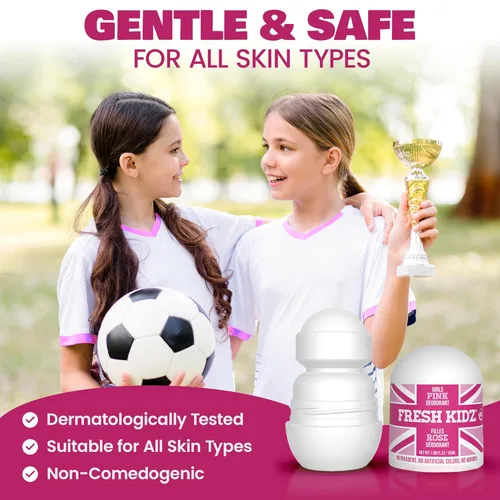 Miniatura 5 de Fresh Kidz Gel de baño de 16.9 onzas líquidas y 2 desodorantes en rollo de 1.86 onzas líquidas para niños y adolescentes - Conjunto rosa para niñas