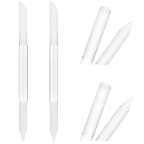 Miniatura 2 de Sibba Empujador de cutículas de vidrio, herramienta removedor de cutículas de doble cara, barra de manicura, superficie abrasiva profesional
