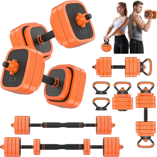Miniatura 11 de Rendpas Juego de mancuernas ajustables, 45/65/85 libras, juego de pesas libres con conector, juego de mancuernas 4 en 1 para entrenamiento en casa