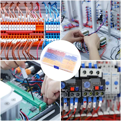 Miniatura 7 de Kit de conectores eléctricos a tope de 150 piezas, conectores de cable de crimpado de empalme a tope, varios terminales de cable rectos eléctricos
