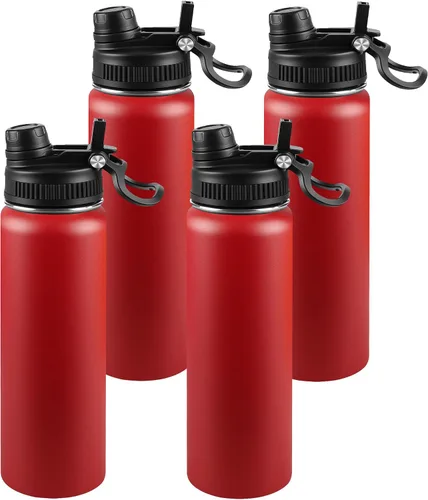 Miniatura 11 de Botella de agua aislada de 22 onzas, tapa 2 en 1 a prueba de fugas (sorbo/pajilla) + asa, botella de acero inoxidable para deportes, viajes, trabajo