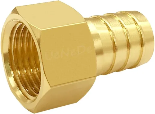 Miniatura 5 de Uenede 6 accesorios de púas de manguera de latón de 1/2 pulgada NPT hembra a 1/2 pulgadas, conector adaptador de púas incluye 6 abrazaderas de acero