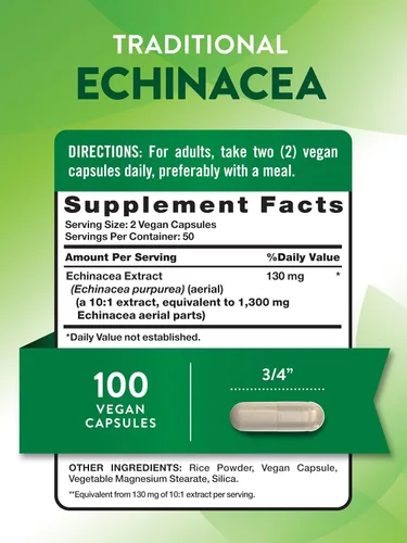 Miniatura 2 de Cápsulas de extracto de equinácea 1300 mg 100 unidades Sin OMG y sin gluten por Nature's Truth