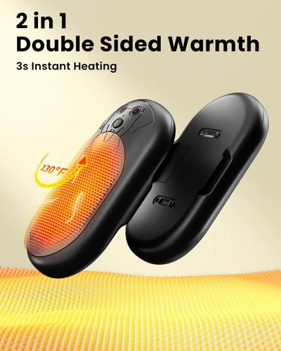 Miniatura 3 de Calentadores de manos eléctricos recargables, paquete de 2, 3000 mAh x 2 calentadores de manos portátiles que funcionan con pilas, regalos