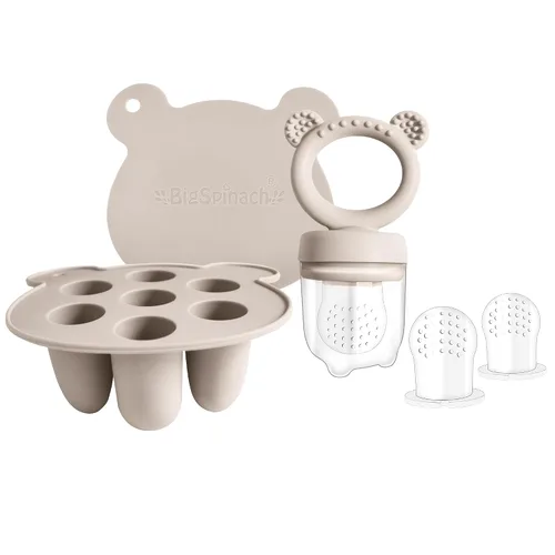 Miniatura 10 de BIGSPINACH Comedero de alimentos para bebés con mordedor de paletas de leche materna, alimentador de forraje de silicona para bebés, contenedor