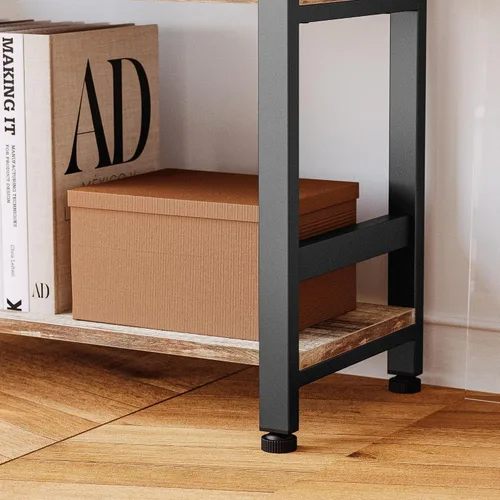 Miniatura 6 de IRONCK Estanterías y librerías, estante de 80cm de ancho, estantería de escalera de 5 niveles, 50kg/estante, estilo industrial vintage, estantería