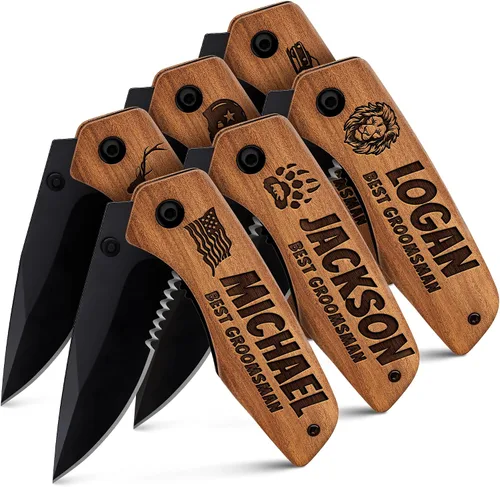 Miniatura 11 de Navaja de bolsillo personalizada para padrinos de boda, cuchillos plegables personalizados, regalos grabados para hombres y mujeres, la mejor idea