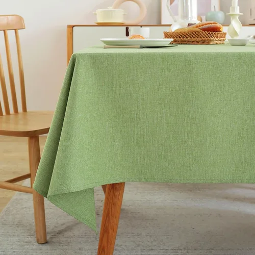 Miniatura 9 de Laolitou - Mantel cuadrado de lino impermeable texturizado negro, manteles lavables sin arrugas a prueba de derrames para mesa de comedor