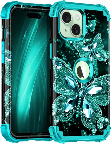 Miniatura 34 de Miqala Funda compatible con iPhone 14 Plus, que brilla en la oscuridad, tres capas, resistente, a prueba de golpes, de plástico duro, funda Amaranto